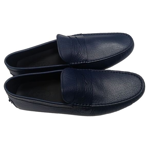 Tod's Gommino Penny Driving Loafers in Navy Blue Calf Leather - Picture 3 of 8